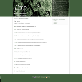 Page listant les types de productions