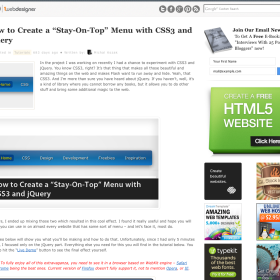 How to Create a “Stay-On-Top” Menu with CSS3 and jQuery